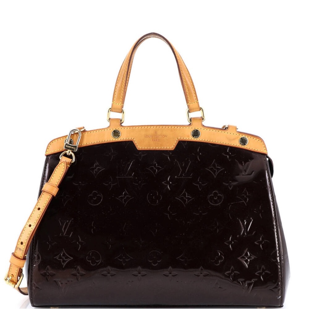 Louis Vuitton black Brea MM Patent leather tote